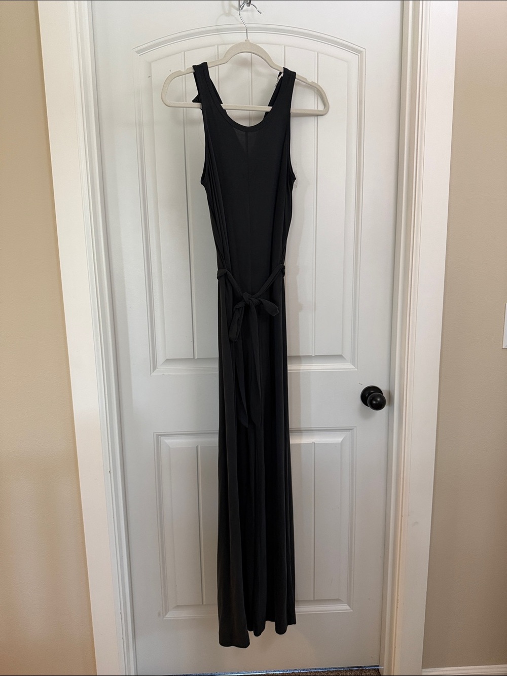 Splendid Black Sleeveless Tie-Waist Maxi Dress